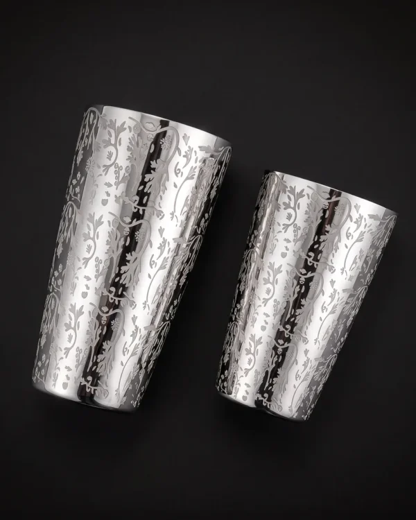Engraved Boston shaker 500 + 800 ml, top view