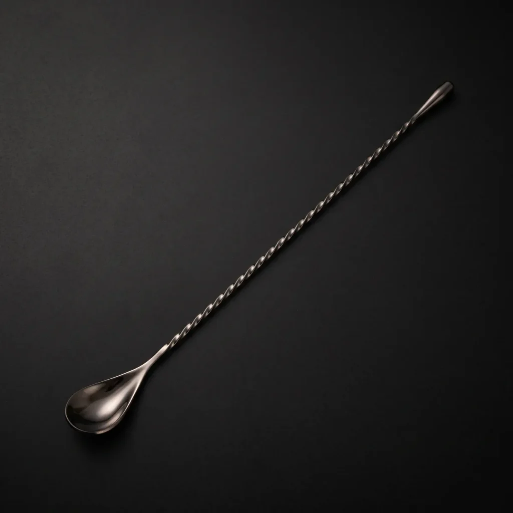 Twisted bar spoon 30 cm, black, top view