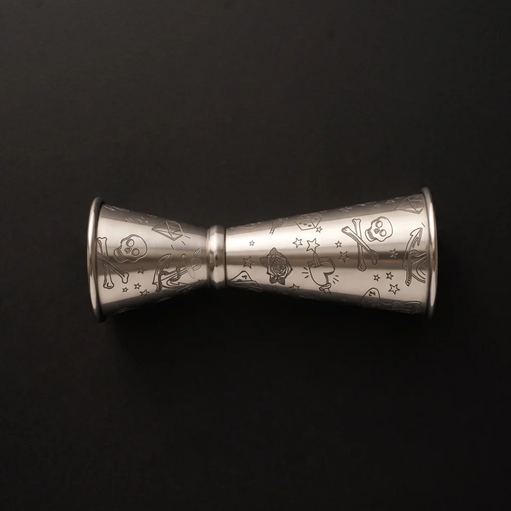 Engraved double jigger 30/60 ml, top view