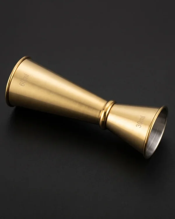 Graduated Japanese jigger 30/60 ml, gold, top view