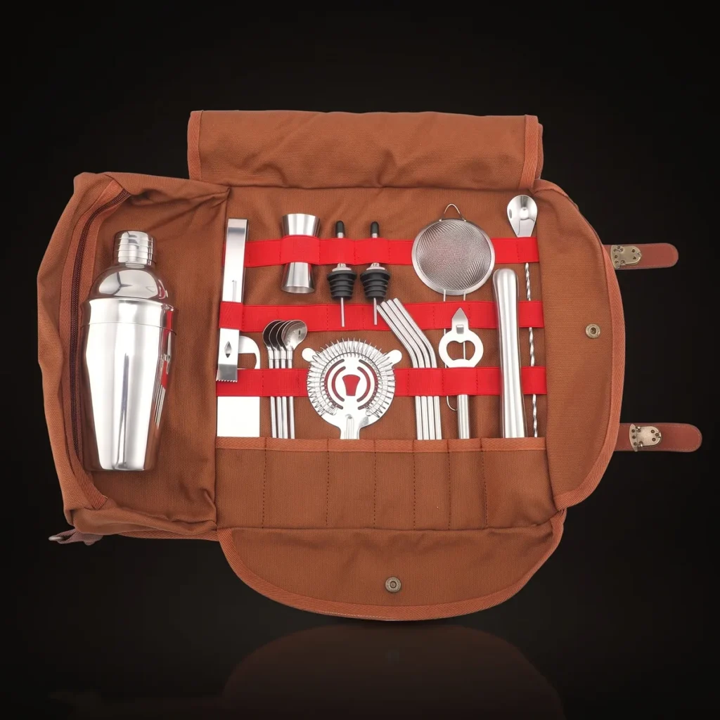 Travel bartender kit 20 pieces, 550 ml, front view
