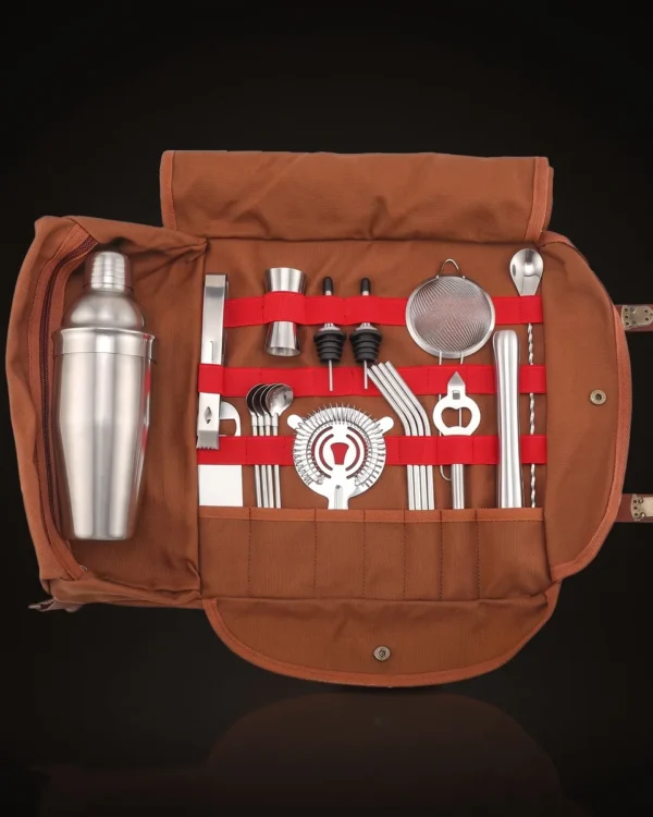 Travel bartender kit 20 pieces, 750 ml, front view