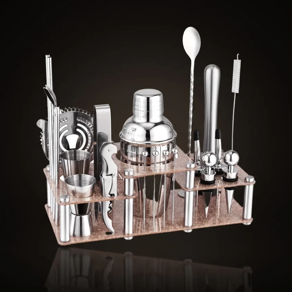 Cocktail kit 22 pieces, two-tier stand, 350 ml, front view