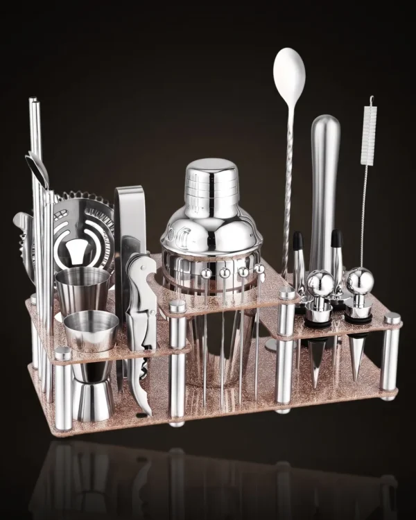 Cocktail kit 22 pieces, two-tier stand, 350 ml, front view