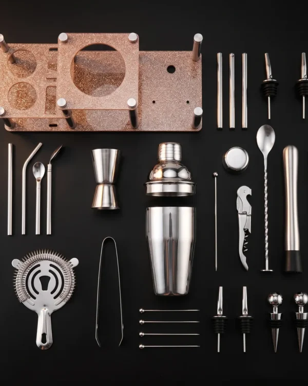 Cocktail kit 22 pieces, two-tier stand, 550 ml, top view