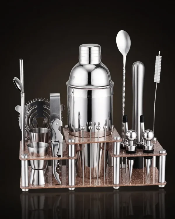 Cocktail kit 22 pieces, two-tier stand, 750 ml, front view