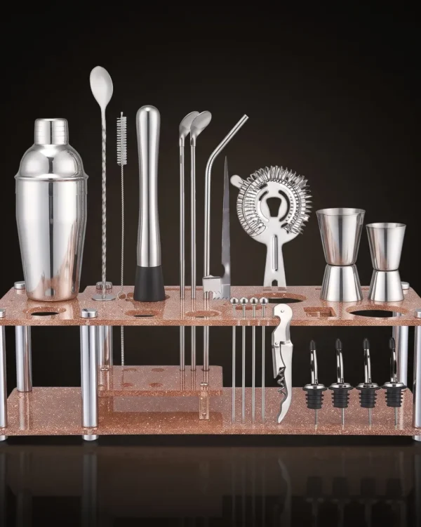 Cocktail kit 22 pieces, display stand, 550 ml, front view
