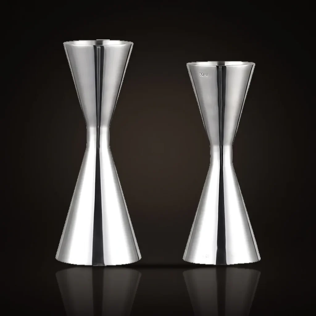 Set of 2 Japanese jiggers 30/60 and 30/45 ml, front view