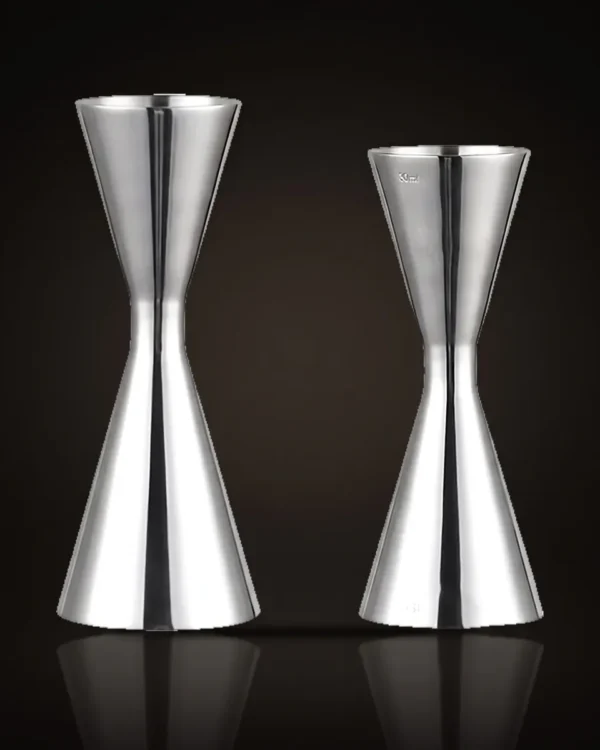 Set of 2 Japanese jiggers 30/60 and 30/45 ml, front view
