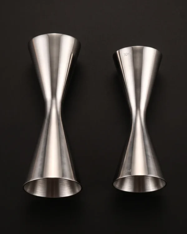 Set of 2 Japanese jiggers 30/60 and 30/45 ml, top view