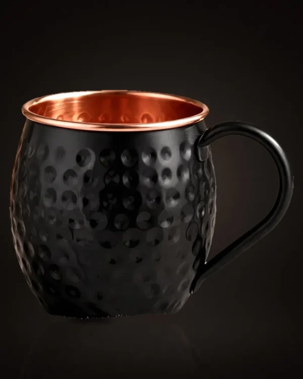 Black copper Moscow Mule mug, front view
