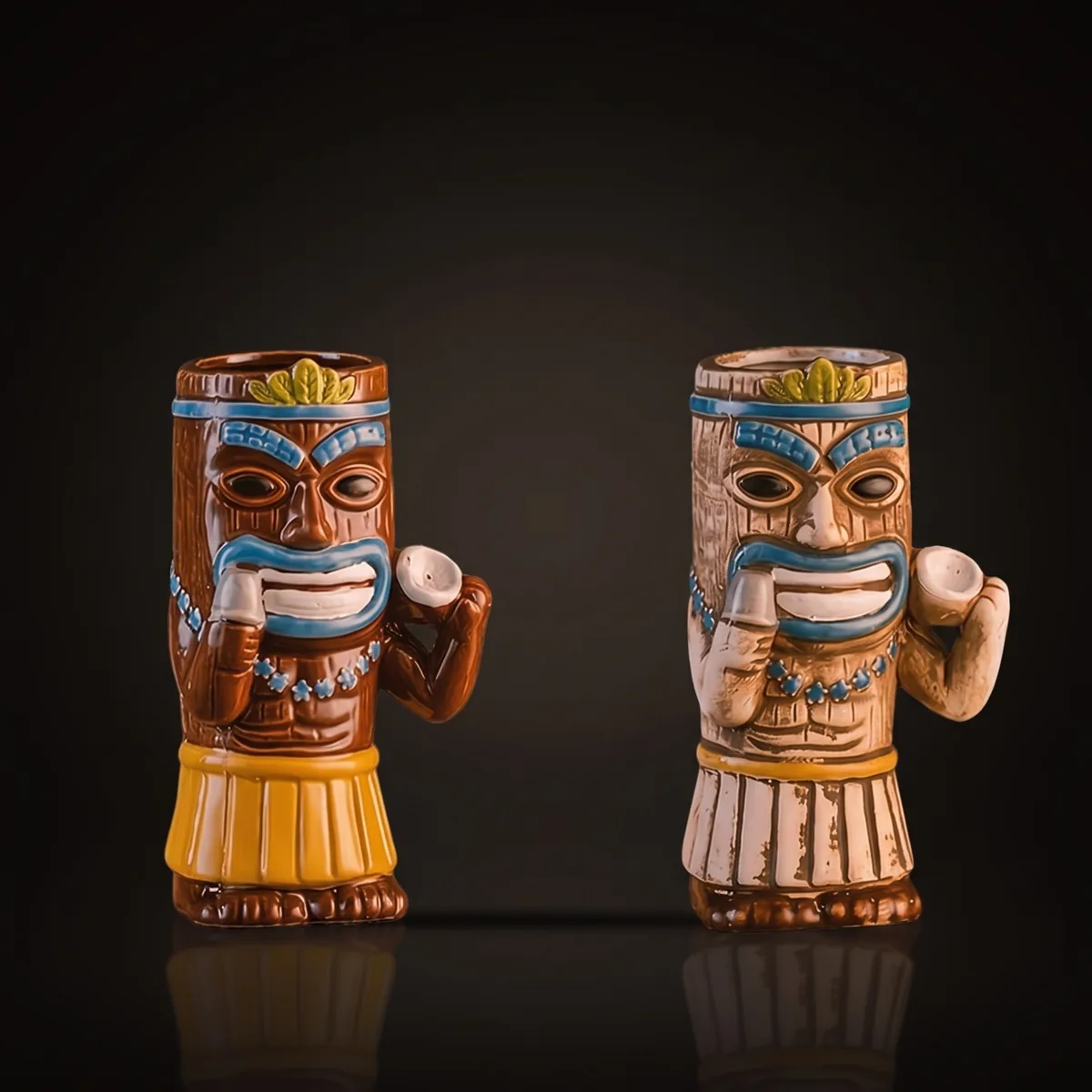 Conch tiki mugs 440 ml, set of 2, front view