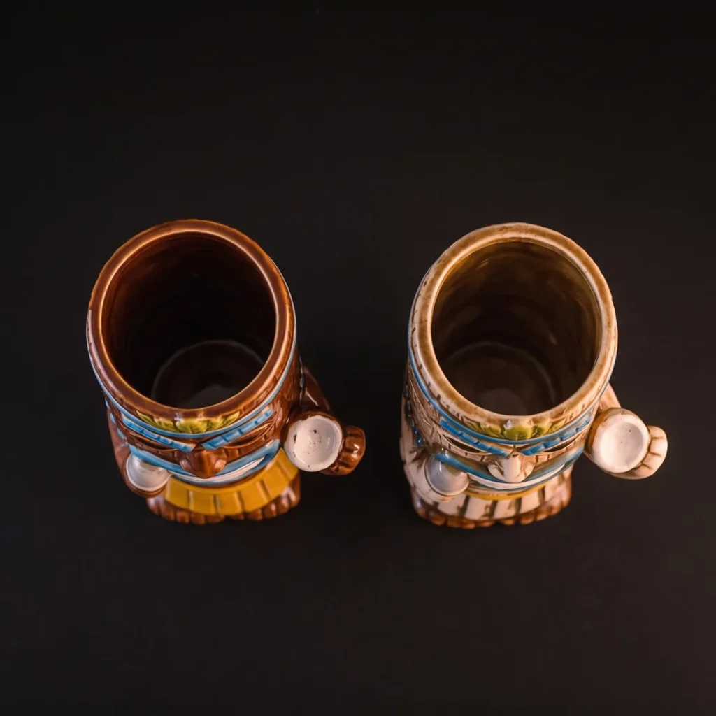 Conch tiki mugs 440 ml, set of 2, top view
