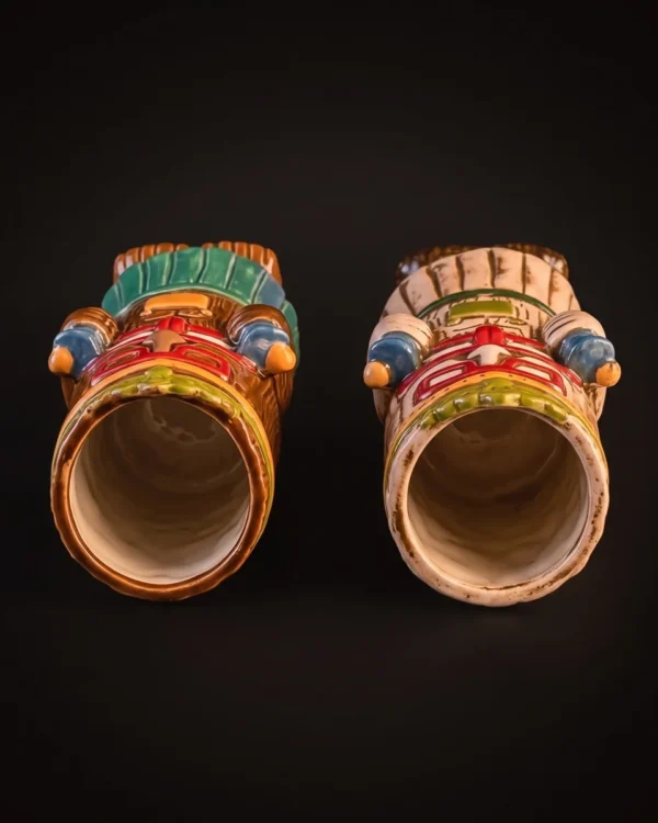 Tiki mugs with glasses 500 ml, set of 2, top view