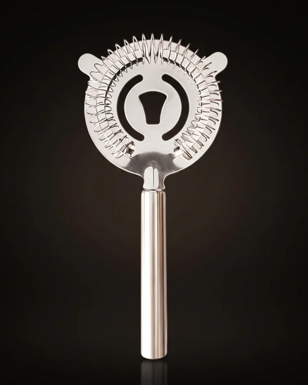 Cat cocktail strainer, long handle, front view