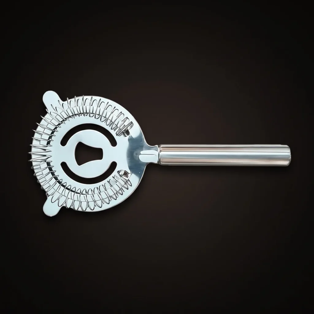 Cat cocktail strainer, long handle, top view