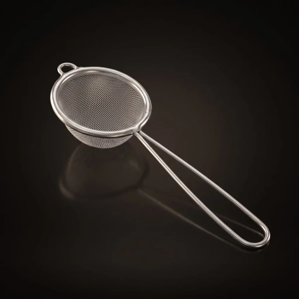 Fine-mesh strainer 5 cm, three-quarter view