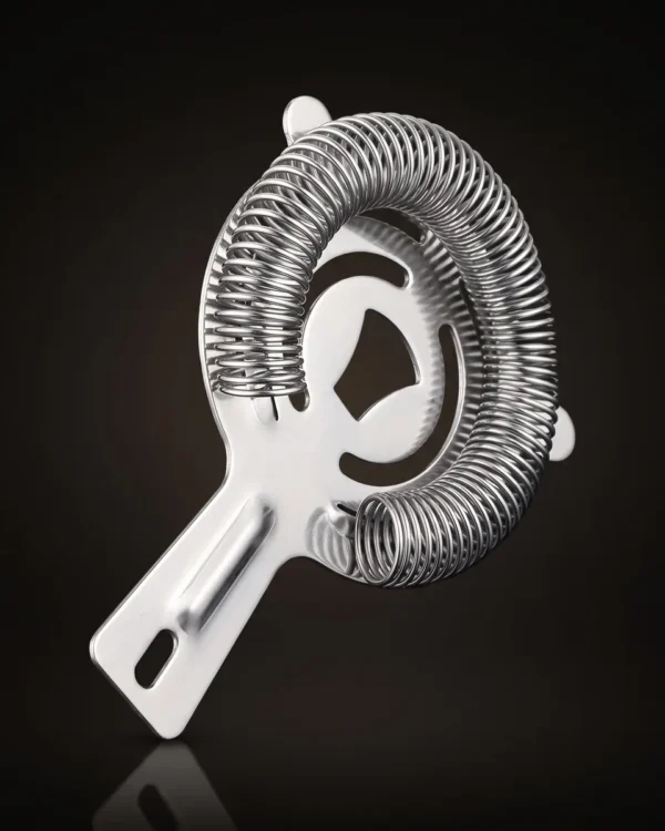 Stainless steel spring Hawthorne strainer, top view