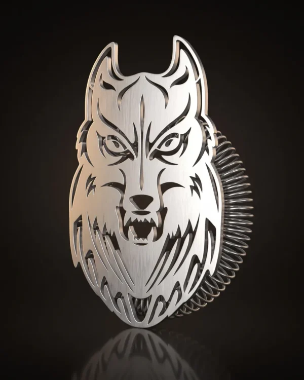 Hawthorne strainer, wolf head, top view