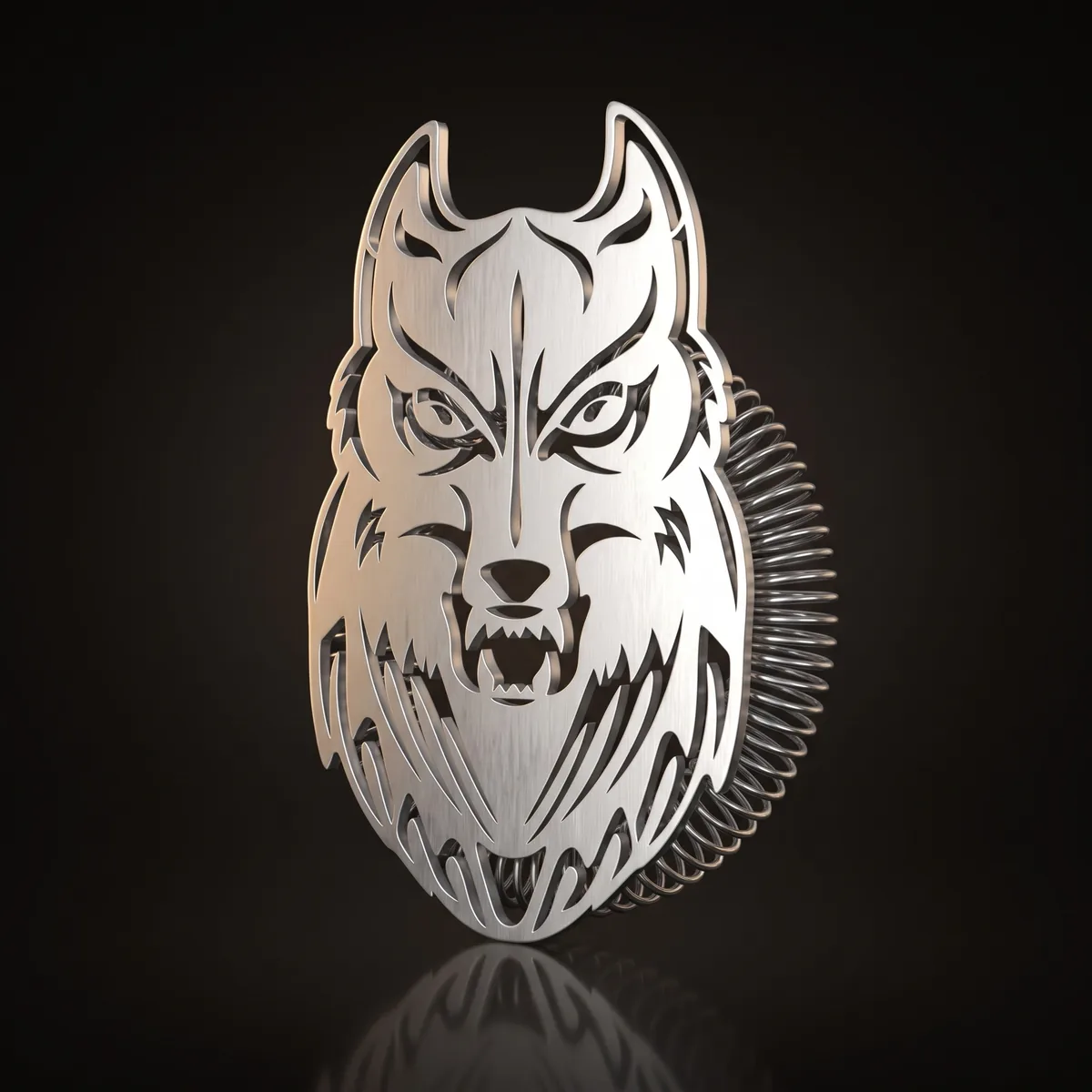Hawthorne strainer, wolf head, top view