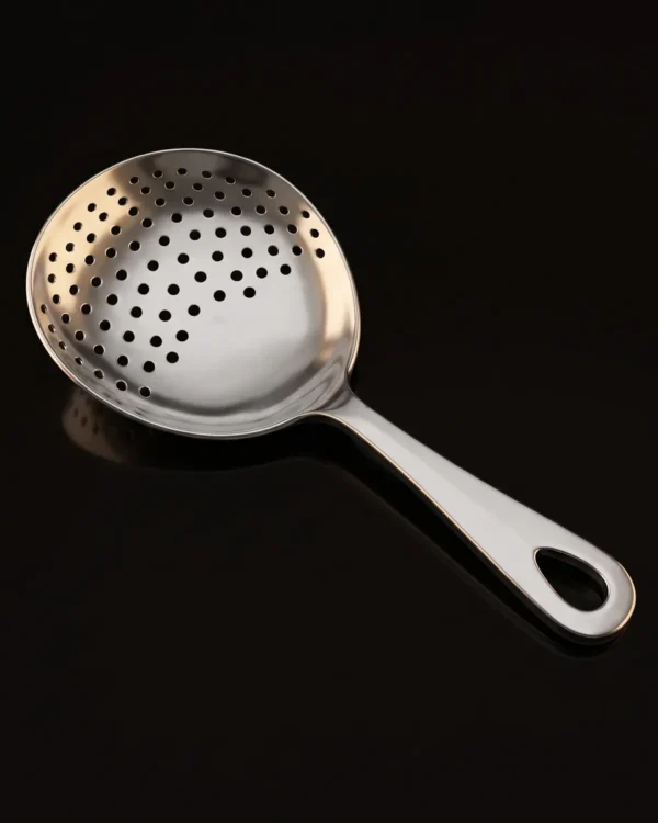 Stainless steel julep strainer, front view