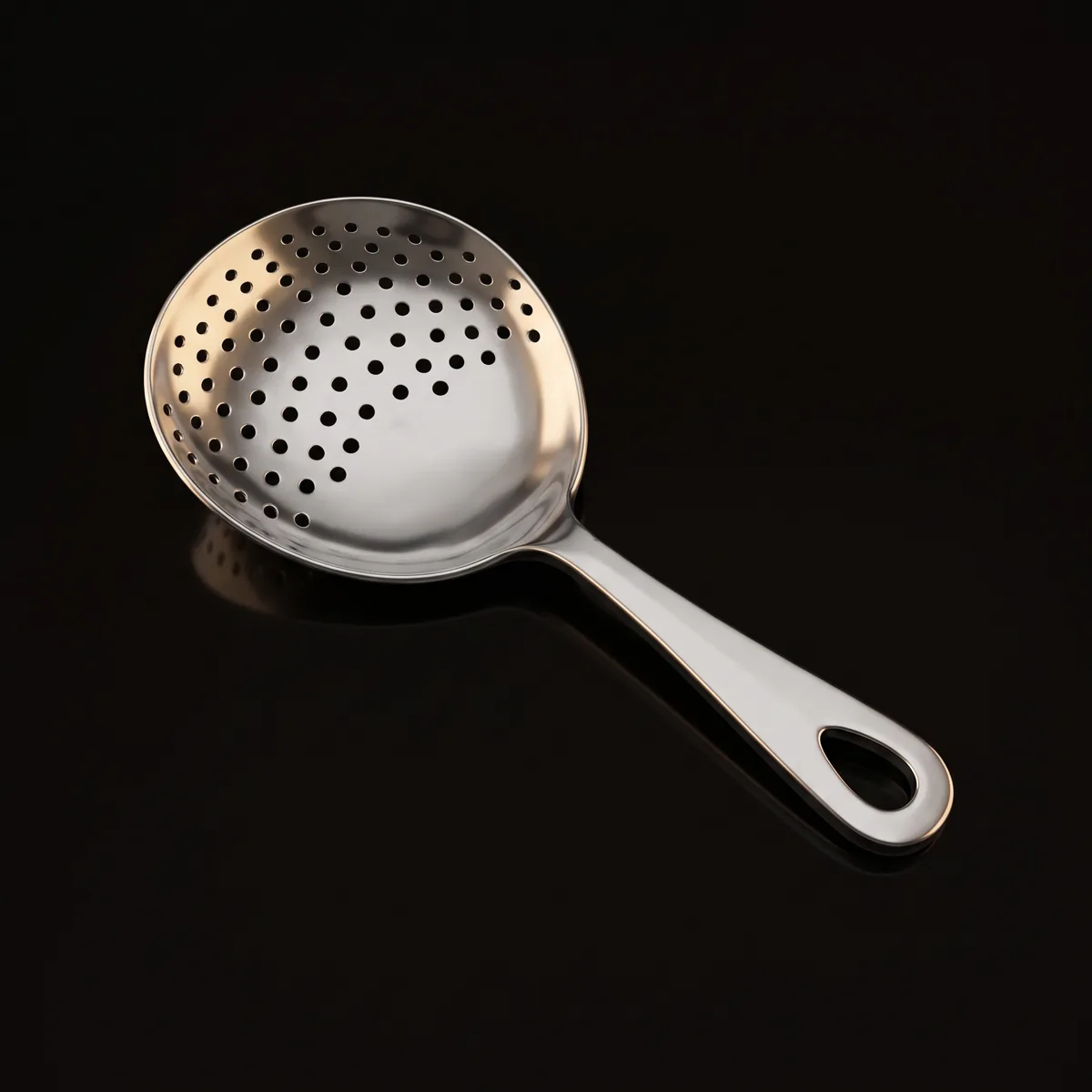 Stainless steel julep strainer, front view