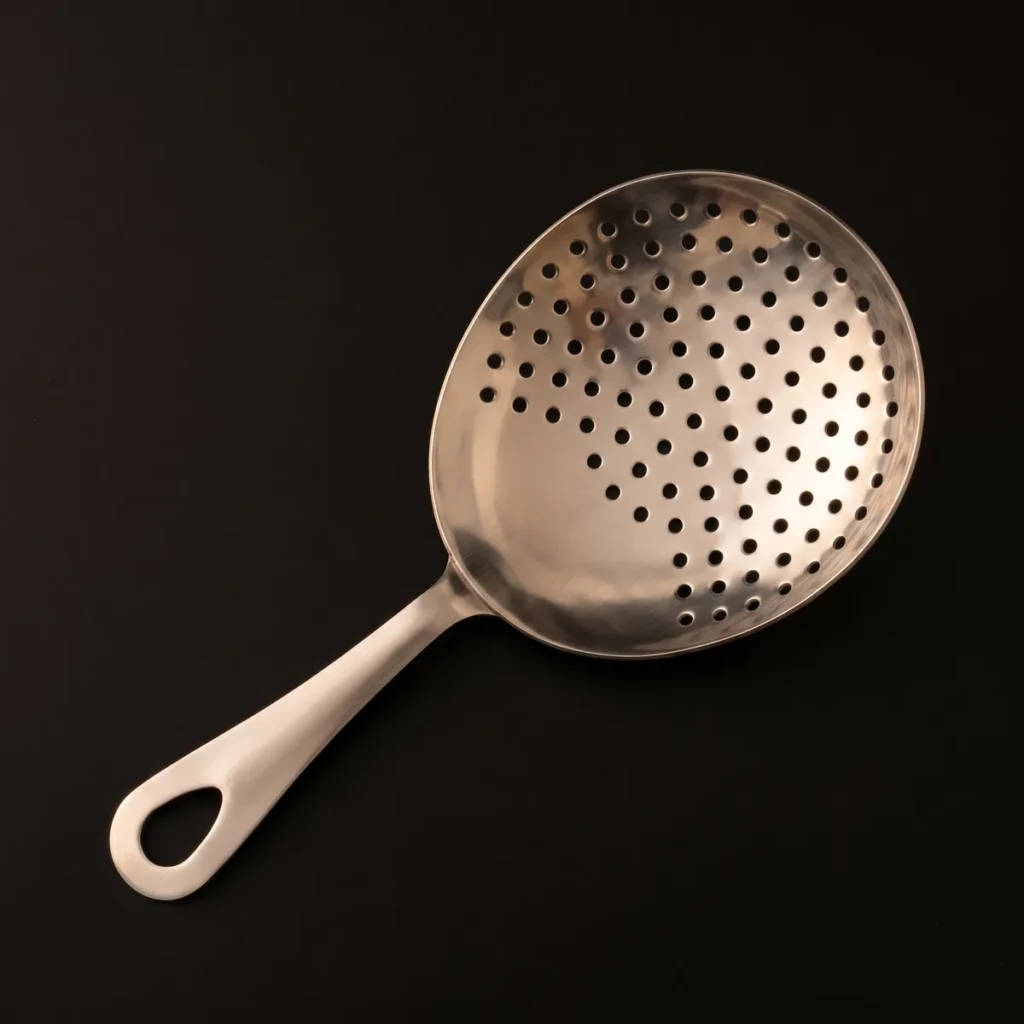 Stainless steel julep strainer, top view