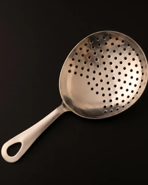 Stainless steel julep strainer, top view