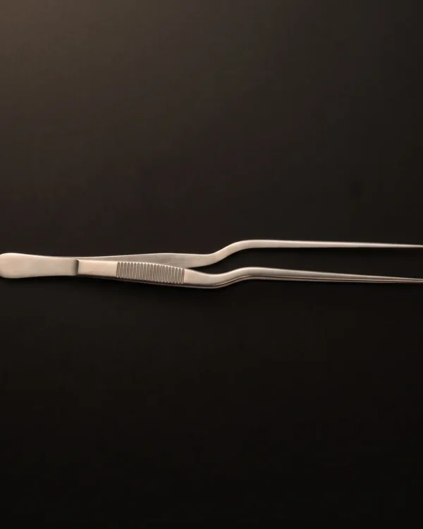 Stainless steel garnish tongs 14 cm, top view