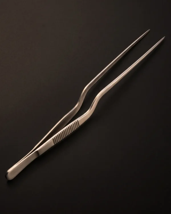 Stainless steel garnish tongs 20 cm, top view