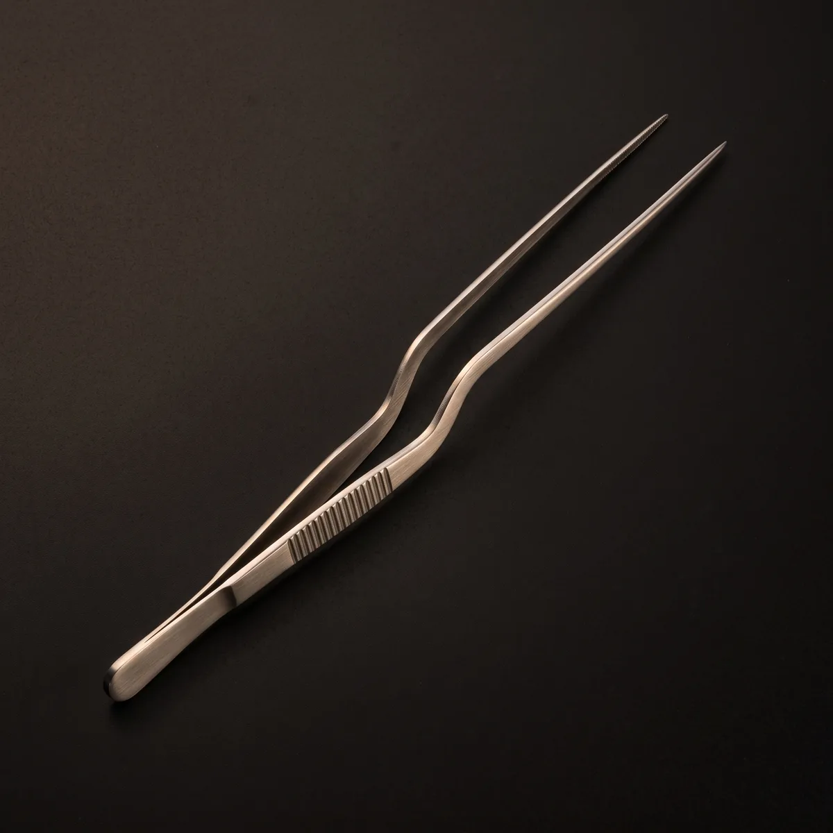 Stainless steel garnish tongs 20 cm, top view