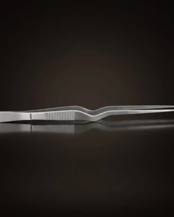 Stainless steel garnish tongs 20 cm, three-quarter view