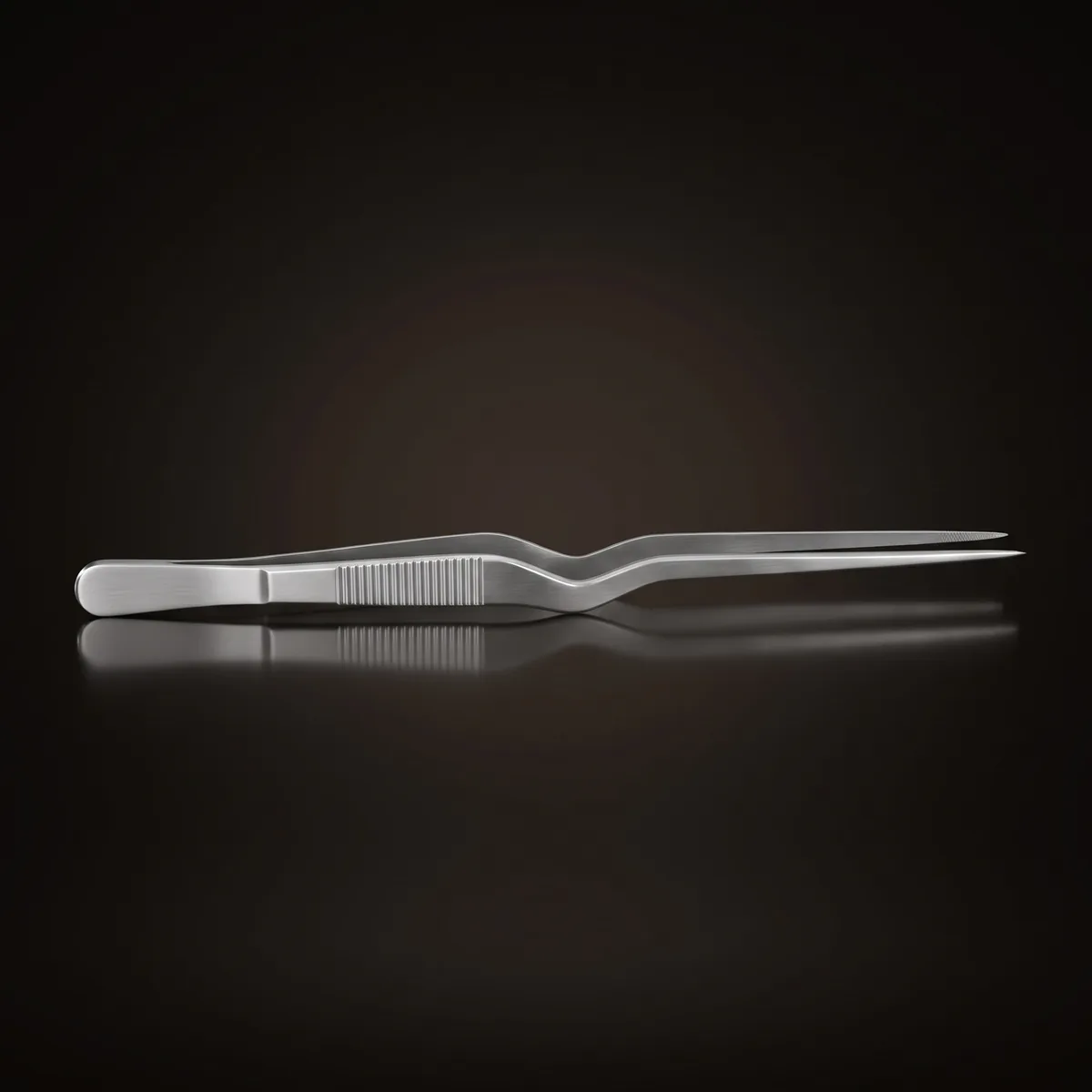 Stainless steel garnish tongs 20 cm, three-quarter view