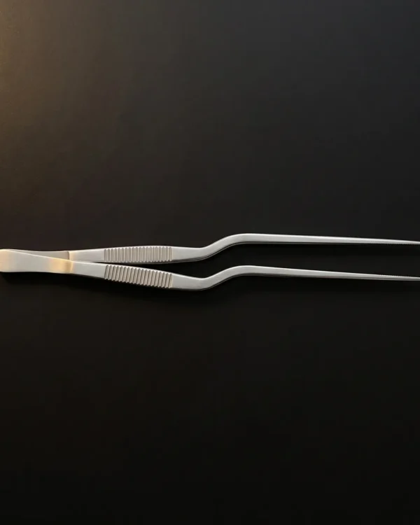 Stainless steel garnish tongs 26 cm, top view