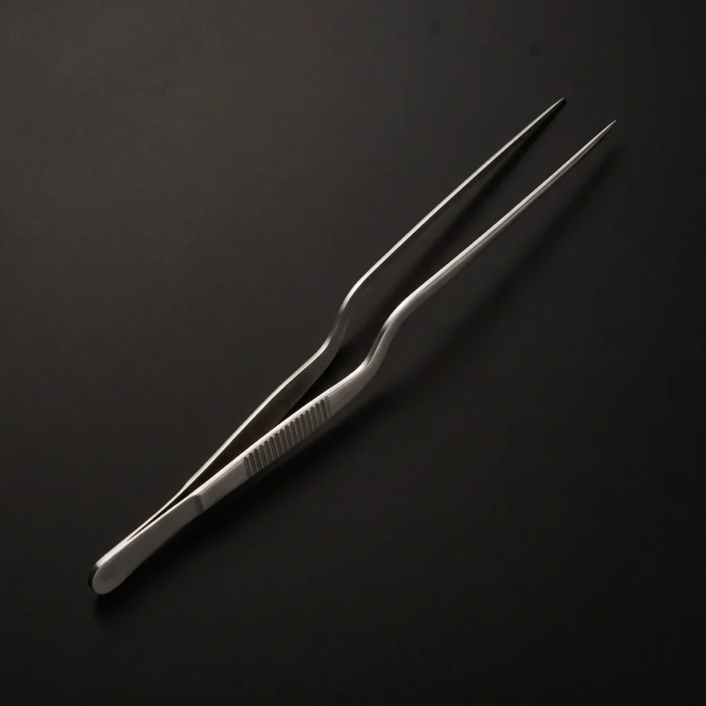 Stainless steel garnish tongs 30 cm, top view