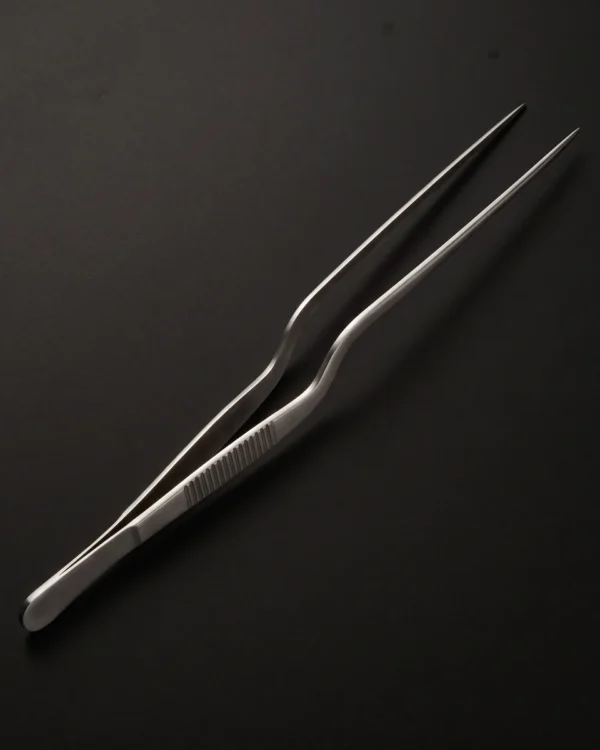 Stainless steel garnish tongs 30 cm, top view