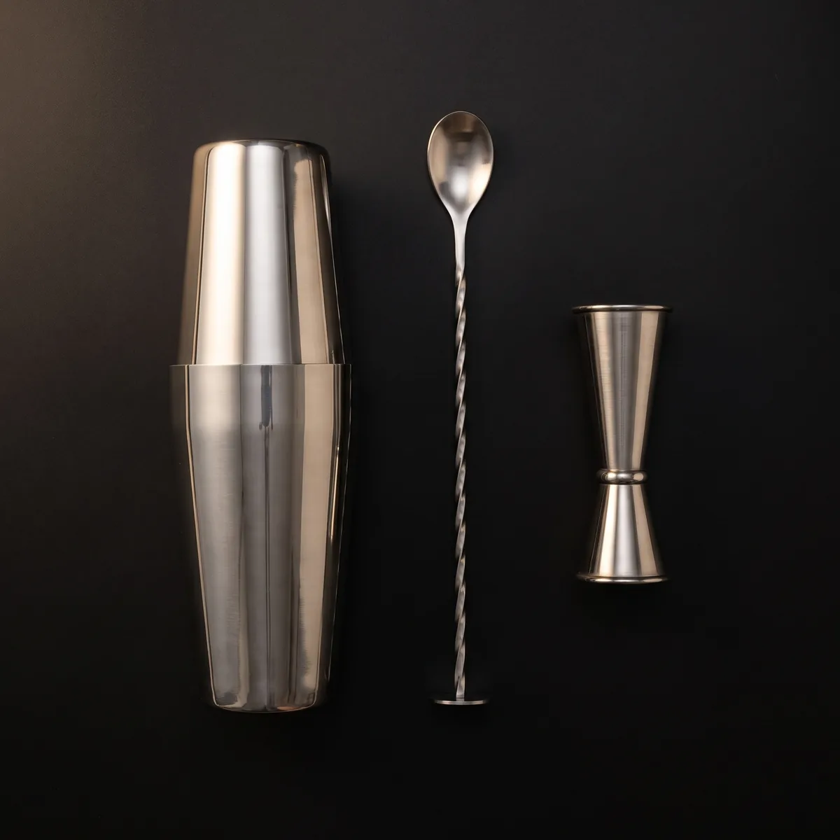 Boston shaker set, 3 pieces, top view