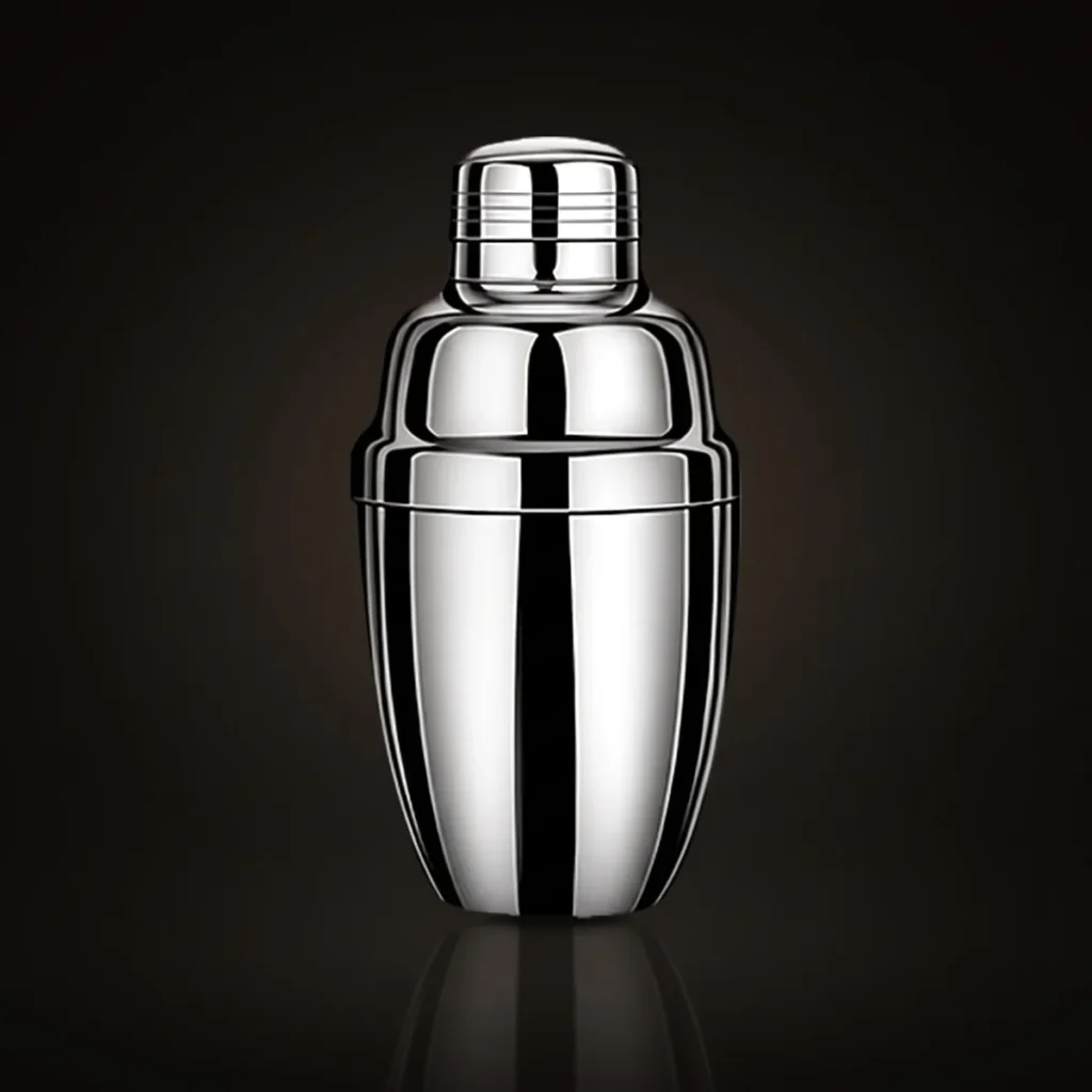 Stainless steel cobbler shaker 350 ml, front view