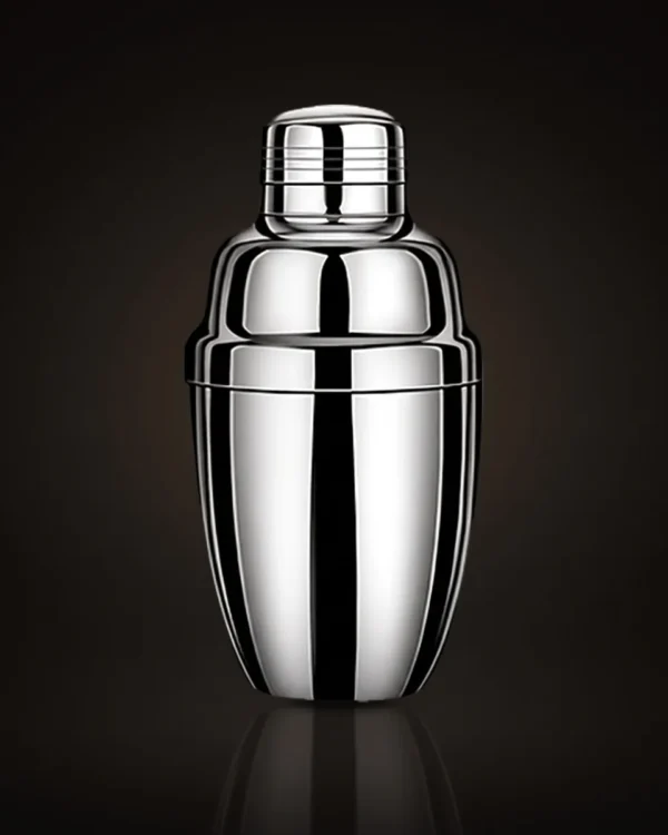 Stainless steel cobbler shaker 350 ml, front view