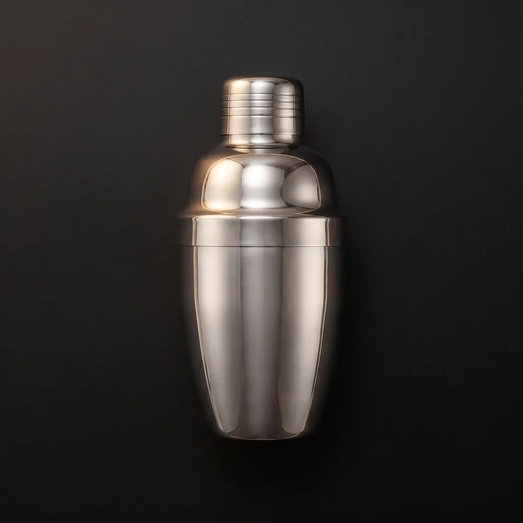 Stainless steel cobbler shaker 350 ml, top view