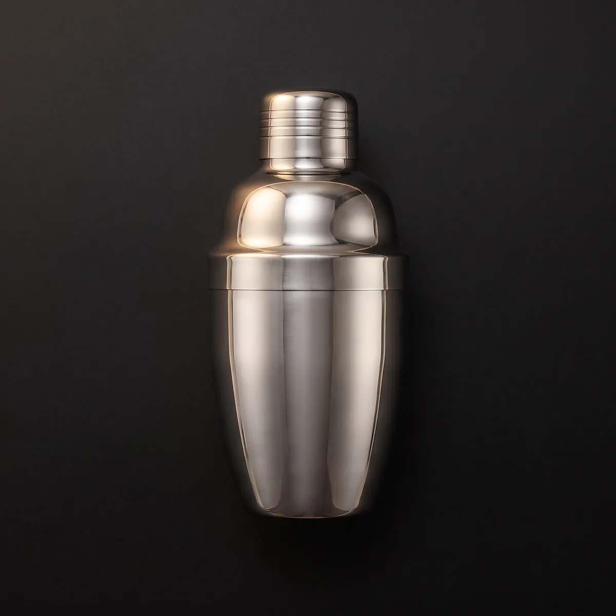 Stainless steel cobbler shaker 350 ml, top view