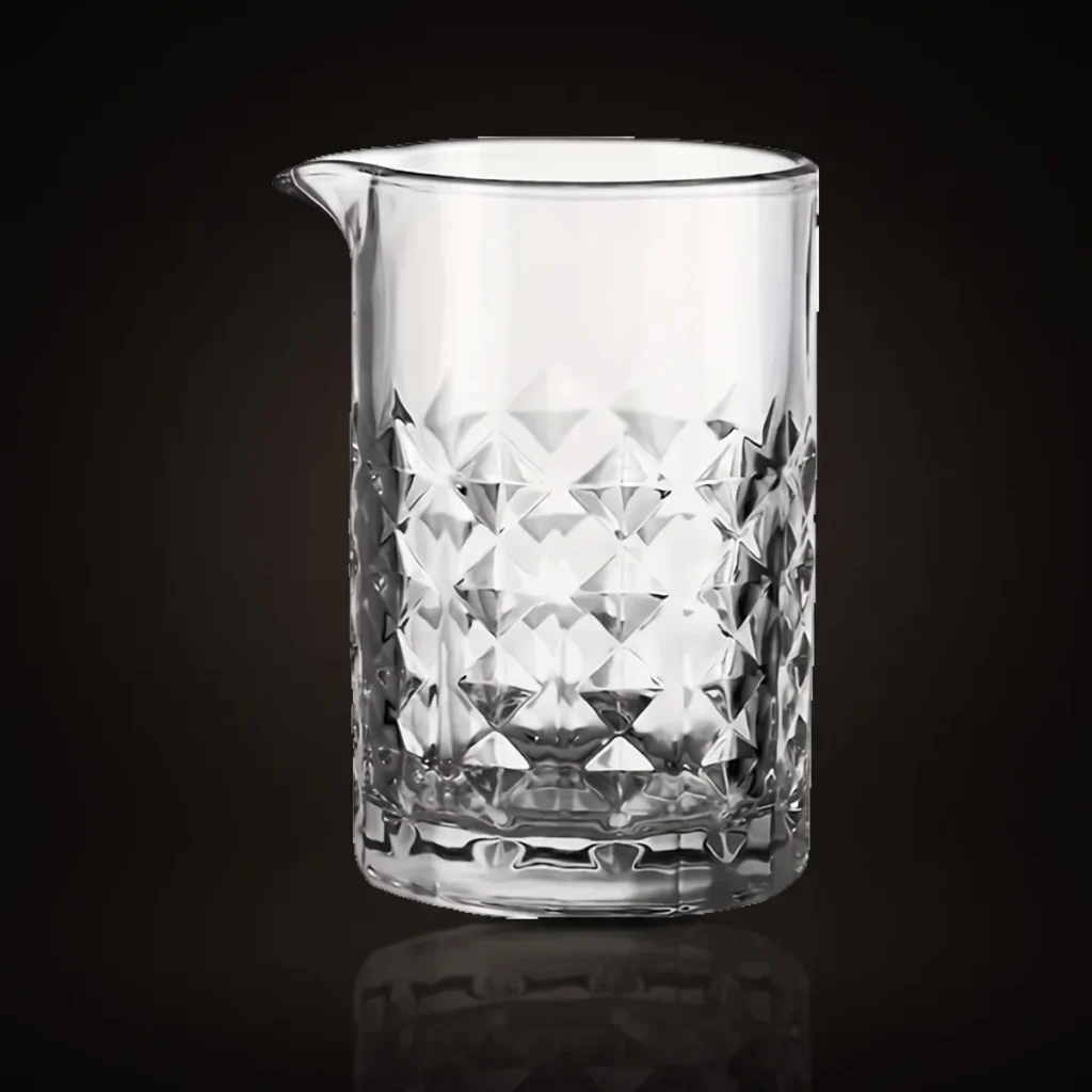 Mixing glass 700 ml, diamond cut, front view