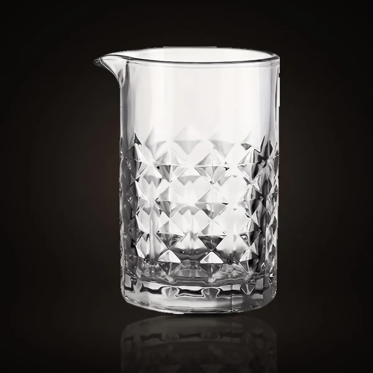 Mixing glass 700 ml, diamond cut, front view