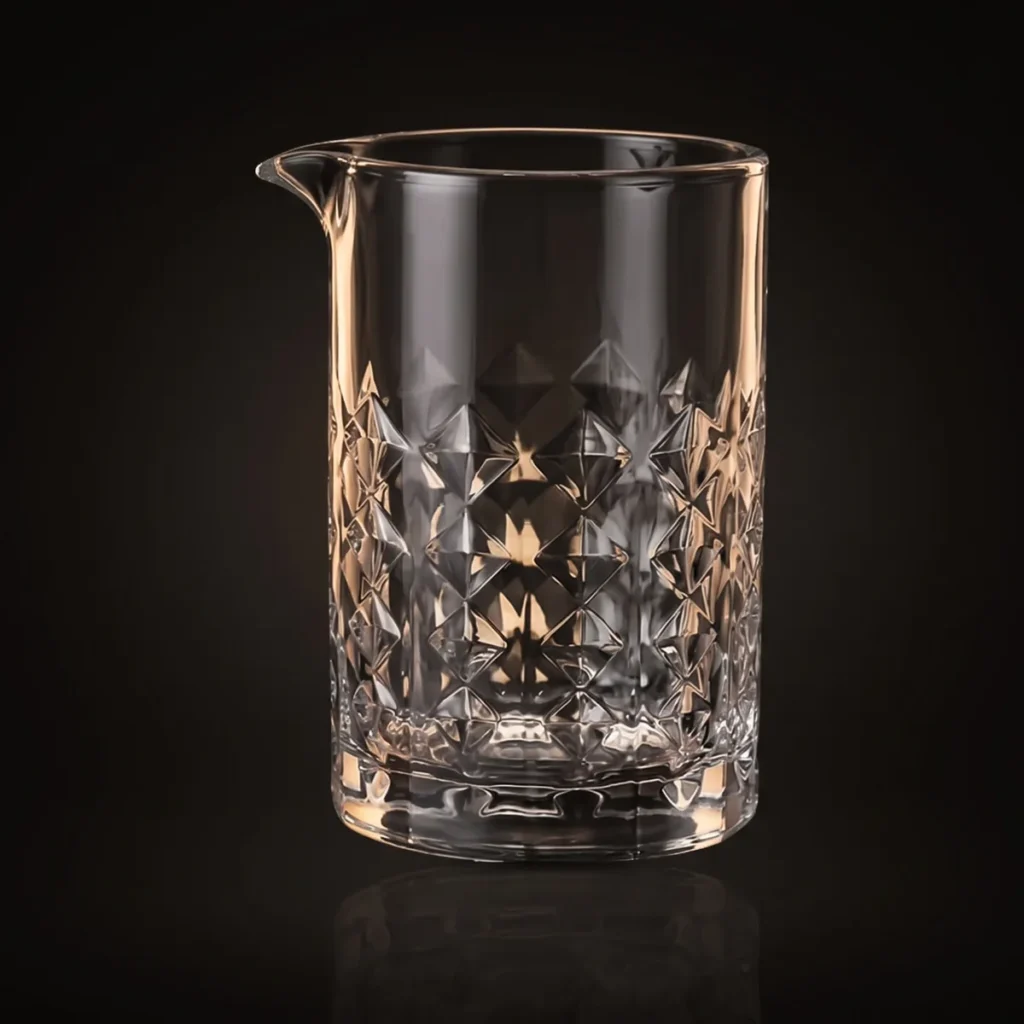 Mixing glass 700 ml, diamond cut, three-quarter view