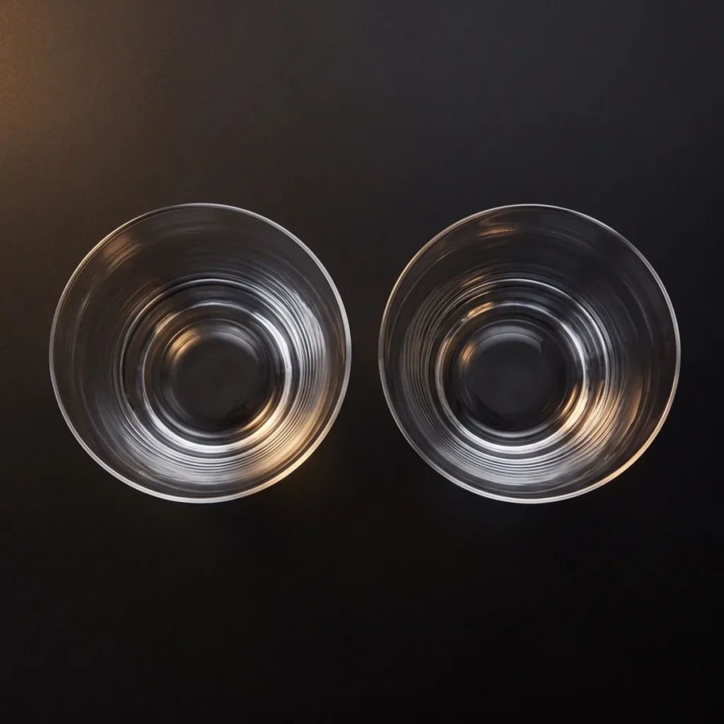 Light whisky glasses 280 ml, set of 2, top view