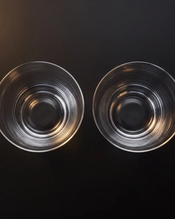 Light whisky glasses 280 ml, set of 2, top view