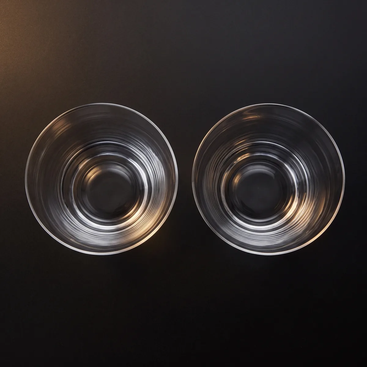 Light whisky glasses 280 ml, set of 2, top view