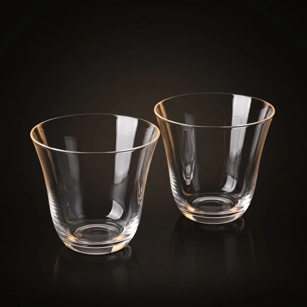 Light whisky glasses 280 ml, set of 2, three-quarter view