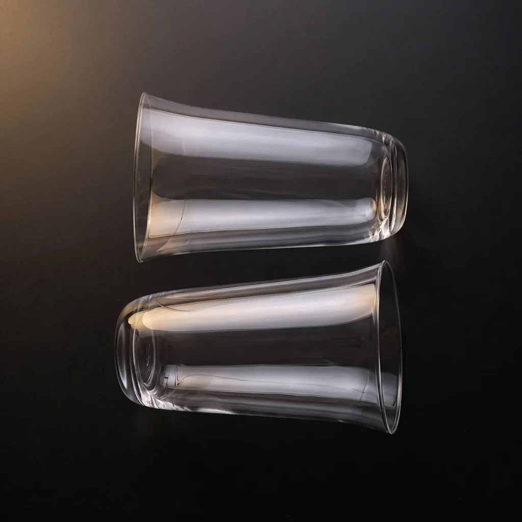 Light tall glasses 360 ml, set of 2, top view