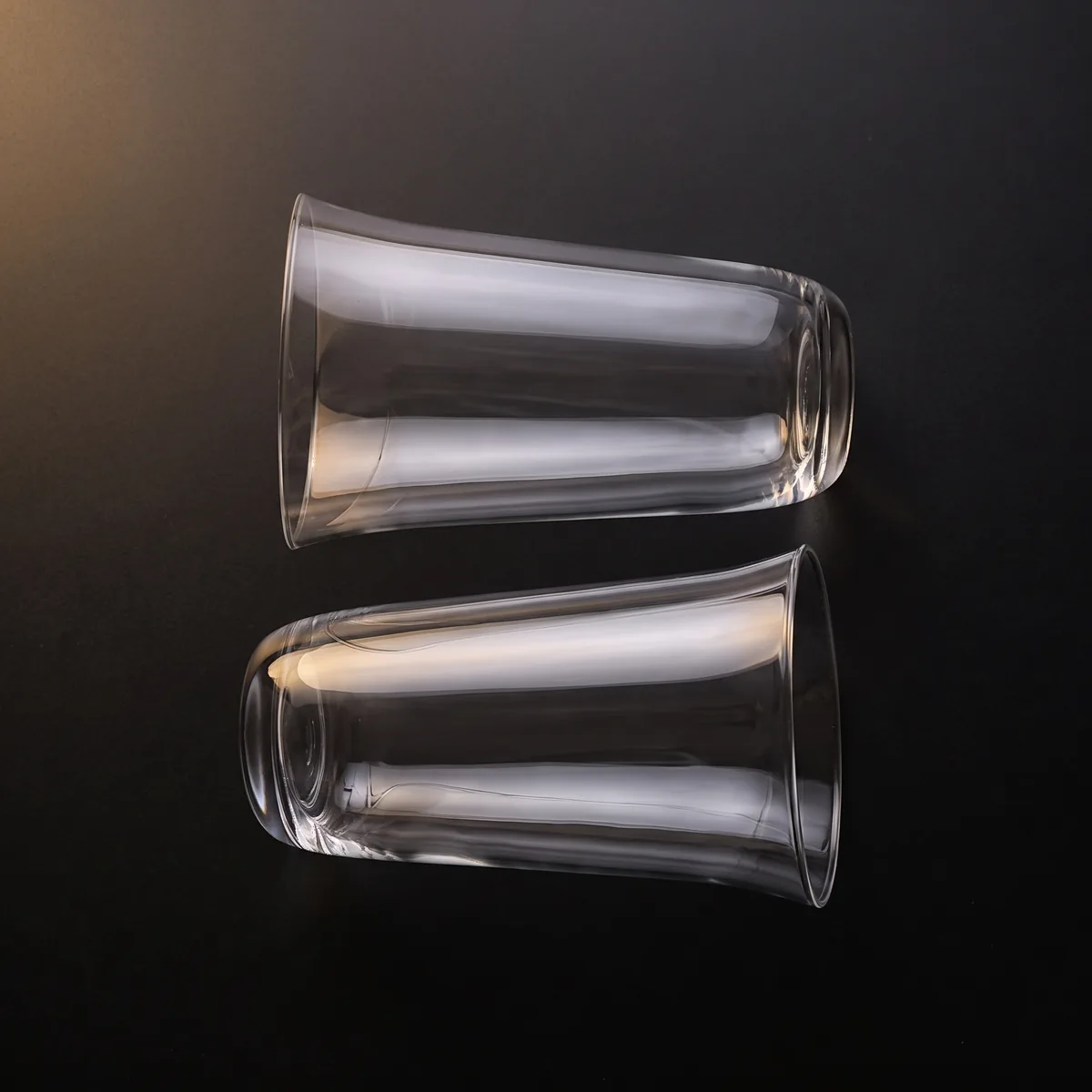 Light tall glasses 360 ml, set of 2, top view